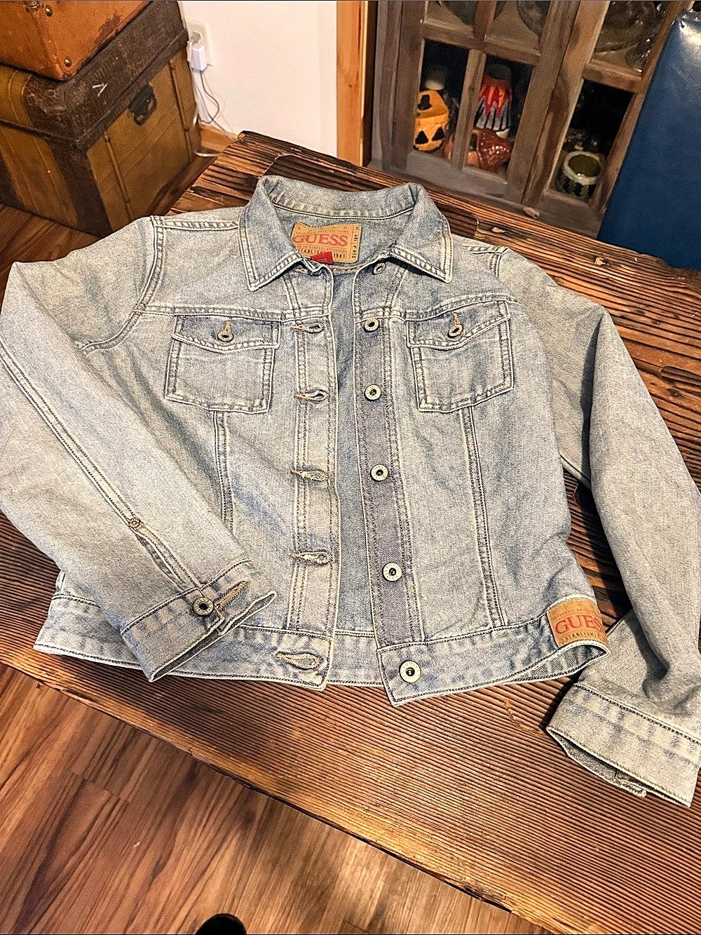 GUESS Vintage Guess Light Wash Denim Jacket Vintage Light Wash Denim Jacket Blue